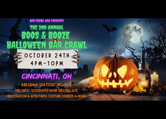 Second Annual Cincinnati Boos & Booze Halloween Bar Crawl